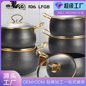 Double Ear Non Stick <b>Soup</b> <b>Pot</b> With Lid 24Cm For Home Use Gas Stove Cooking - Product Image 4