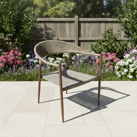 Chaise de salle à manger en métal de haute qualité pour jardin, restaurant, terrasse, chaise empilable en rotin durable