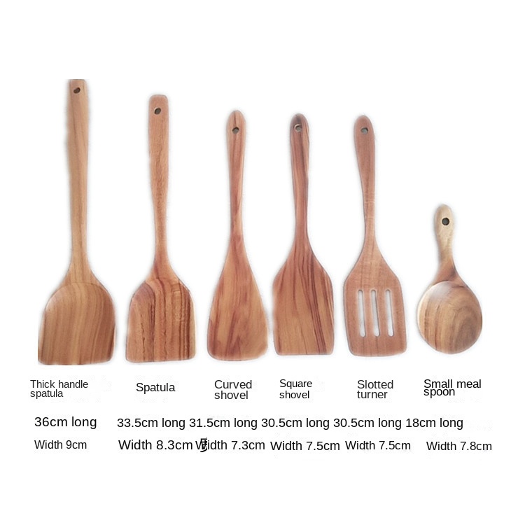 Wooden Kitchen Utensils Set Non-stick Pan Gift Wooden Spoons for Cooking Utensils Natural Teak Wooden Spoons