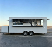 Remorque alimentaire mobile commerciale entièrement équipée avec vitrine intégrée pour les boutiques de burgers, de café et de desserts