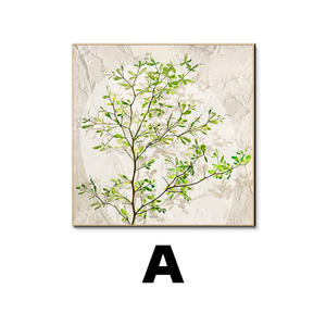 لوحات جدارية خشبية بنقوش زهور ونباتات بلون كريمي، إطار من سبائك الألومنيوم، لوحة فنية فاخرة للمنزل فن الجدران - Product Image 6