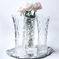 Vase en verre de luxe OEM de haute qualité pour mariage, grand vase simple pour arrangement floral aquatique, décoration maison et bureau