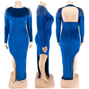 Alta calidad mujer Otoño Invierno 2022 de talla grande colección Otoño e Invierno vestidos de fiesta de lentejuelas Mujer noche elegancia de talla grande - Product Image 2