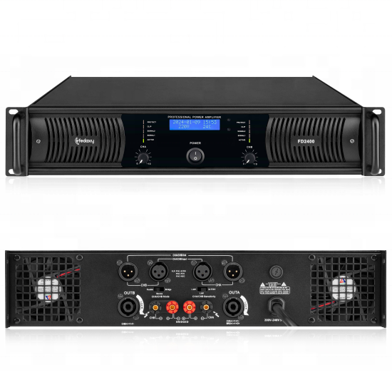 Soft Amplifier pa System 2ch 400watts / 600watts / 800watts 2ohm 2u Class h Circuit Power Amplifier