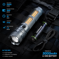 Linterna LED Recargable Ultrabrillante, Linterna Táctica Impermeable para Exteriores, Linterna Portátil de Alto Lumen