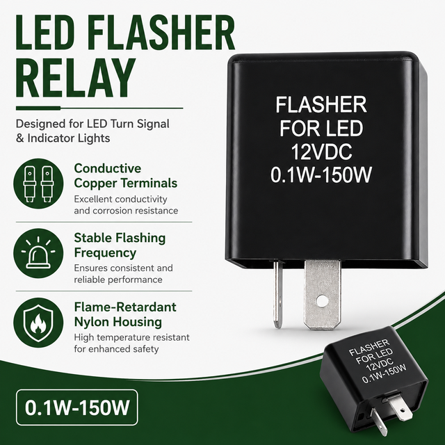2 Pin Adjustable Frequency LED Flasher Relay 12V Can Bus Control Fix Hyper Flash Motorcycle Scooter Tricycle Turn Signal Blinker