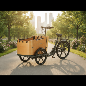 Vélo cargo électrique à trois <span class=keywords><strong>roues</strong></span> de style <span class=keywords><strong>vintage</strong></span> avec moteur de 250W chargement frontal 8 vitesses - Product Image 4