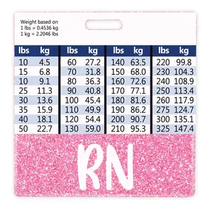 Registered Nurse Height & Weight Conversion Chart Badge Buddy Holder ID Name Identification Tags Card Holder Nurse Accessories