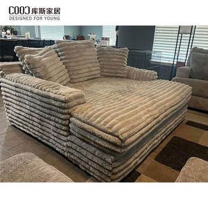 طقم أرائك مقطعية من القطيفة العميقة ، أريكة مزدوجة ، أريكة منجدة ناعمة - Product Image 4