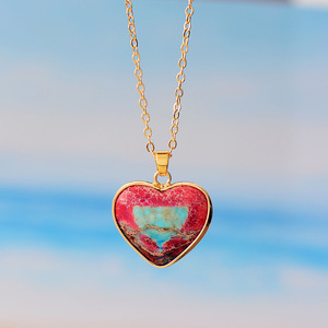 Delicado Collar con Colgante de Jaspe Sedimentario Marino para Mujer, Joyería con Dije de Corazón, Ideal para Yoga y Meditación, Regalo Perfecto, Joyería de Piedras Preciosas - Product Image 4