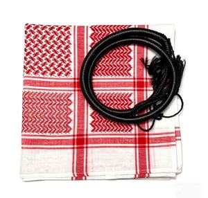Keffiyeh Shemagh classique rouge et blanc en jacquard, foulard saoudien du Moyen-Orient - Product Image 5