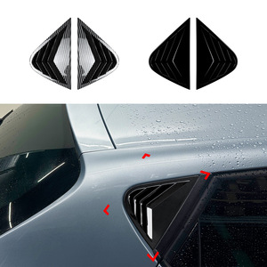 Car Sticker Triangular Window Louver Piano Black Carbon Fiber Texture Adhesive ABS Plastic Side Vehicle Modification - Product Image 4