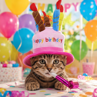 Chapeau d'anniversaire pour animaux de compagnie, accessoire de costume de fête mignon, accessoires photo pour chats et chiens