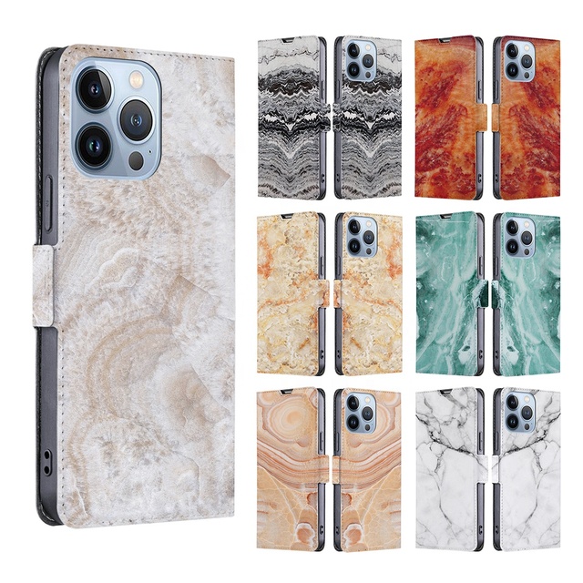 Custom Marble DIY Magnetic Shockproof Wallet Flip Phone Case for 16 Flip OPPO Find X2 Reno 6 7 VIVO X70 Pro V21 Case