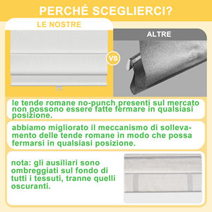 Xinsbest Top Down Bottom up No Drill Nuances romaines pour fenêtres sans outils Nuances romaines Protection UV Stores d'isolation thermique - Product Image 5