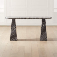 Table console moderne en marbre blanc vert antique, demi-lune, élégante et bon marché, pour le salon, l'entrée, le coin
