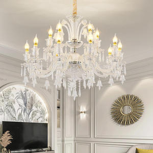 Design européen personnalisé loft appartement villa hôtel hall lampe suspendue long lustre en cristal - Product Image 6