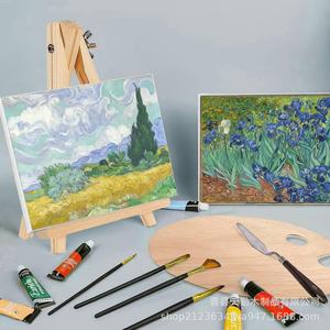 Chevalet en bois pour peinture sur table, support polyvalent triangulaire pour étudiants en art, tableau d'affichage pour croquis à l'huile - Product Image 1