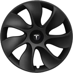 Penutup roda 19 inci cocok untuk Tesla 2019-2023 Model Y penutup pengganti Kit siklon gaya Matte hitam pelindung pelek