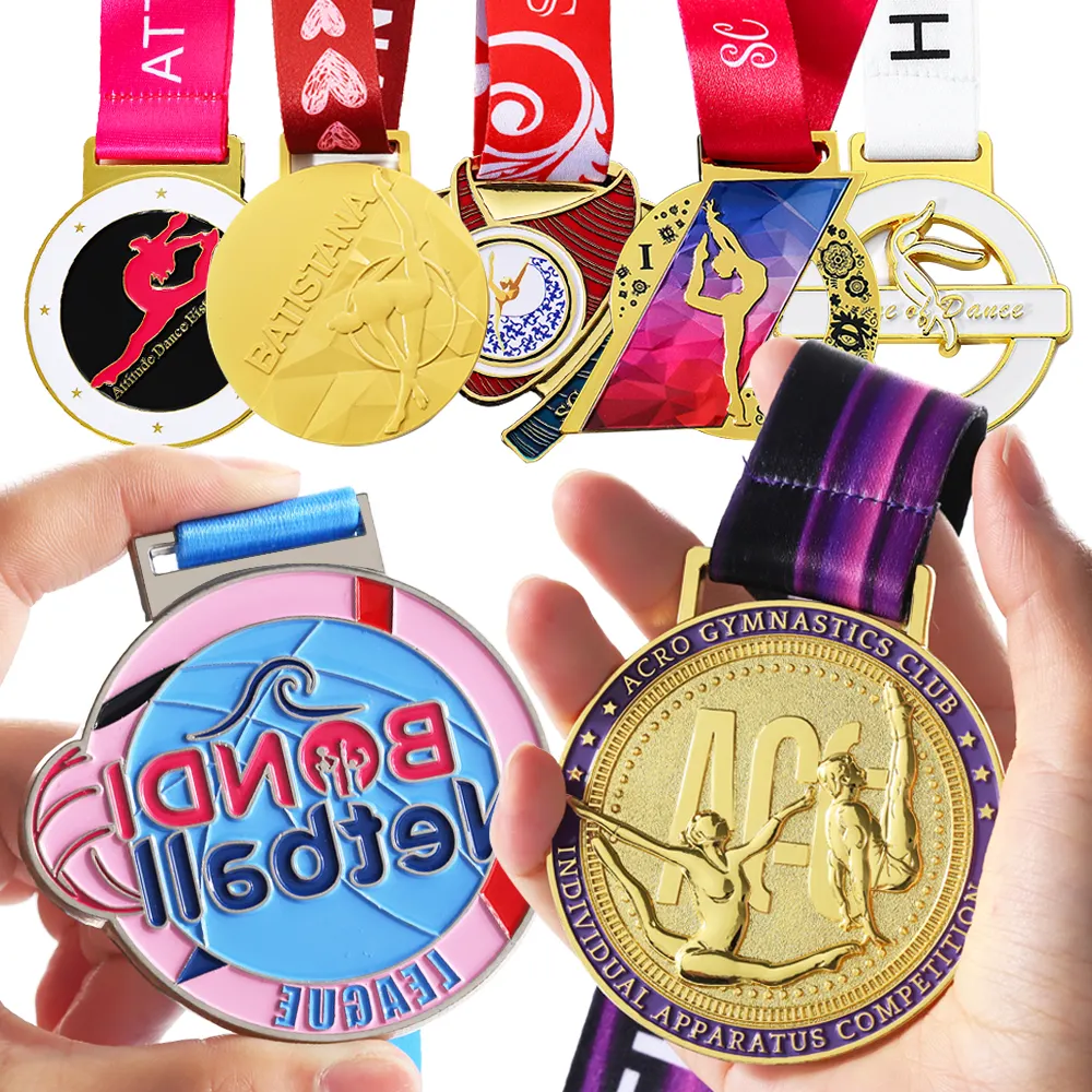 Diseño barato Tus propias Medallas de baile 1er lugar Deportes Metal Carnaval Correr Gimnasia Medallas personalizadas Premio Medalla Fabricante