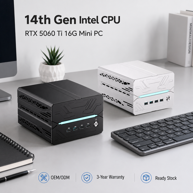 Compact Gaming Desktop I5-14400F RTX 5060 Ti 16GB DDR5 Desktop Mini PC With CPU Dual Fan Graphics Dual Fan Cooling for Rooms