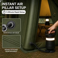 Tente de camping gonflable familiale pour l'extérieur, tissu Oxford, double couche, ouverture automatique rapide
