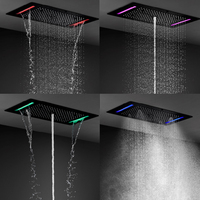 Robinets de douche LED multicolores 380x700mm, colonne à 5 fonctions, mélangeur thermostatique, haute qualité