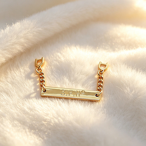 Zinc Alloy Metal Chain <b>Label</b> Polished Surface Chic Style Custom Logo for Luggage Suitcases Wholesale and Retail Supply - Product Image 2
