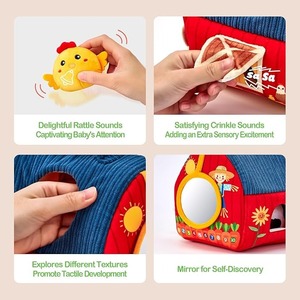 Juguetes para bebés <span class=keywords><strong>animales</strong></span> <span class=keywords><strong>de</strong></span> <span class=keywords><strong>granja</strong></span> <span class=keywords><strong>de</strong></span> peluche sorpresa <span class=keywords><strong>de</strong></span> Granero, sonajero, arrugado, espejo, juguetes Montessori rellenos <span class=keywords><strong>de</strong></span> medias para bebés - Product Image 3