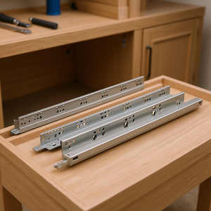 Glissière de tiroir en acier de 21 pouces, robuste, à roulement à billes complet, avec mécanisme de fermeture amortie et verrouillable, quincaillerie pour meubles de chambre - Product Image 2