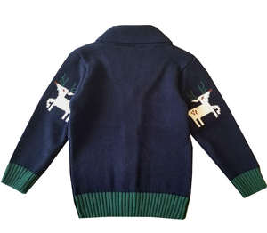 BW08 mode <span class=keywords><strong>petit</strong></span> garçon Cardigan manteau mignon cerf col en v <span class=keywords><strong>pull</strong></span> manteau vêtements <span class=keywords><strong>de</strong></span> noël pour enfants noël tricoté Cardigan - Product Image 3