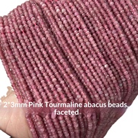 Perles facettées en pierre naturelle 2*3mm, perles rondelles et abacus, perles facettées en cristal naturel, fabricant en gros, accessoires de bijoux DIY