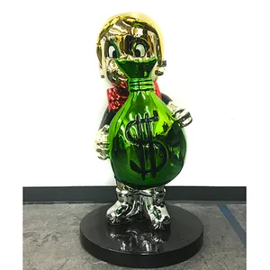 La scultura di arte di plastica su ordinazione modella la statua della scultura della vetroresina con la decorazione della statua di placcatura della resina