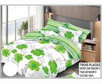 Vente en gros de draps 100% coton de couleur vive 6 pièces drap de lit queen size drap de lit pour lit 2 places avec 4 taie