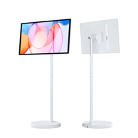 Layar Sentuh Gulung Putih 24 Inci, Digital Signage Android Berdiri di Lantai yang Dapat Dipindahkan, Peringkat IP65, SDK Grafis, Toko Ritel HD