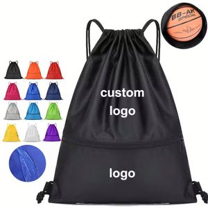 Sac à dos personnalisé avec cordon de serrage, entièrement imprimé en couleur, en polyester recyclé imperméable, avec poche zippée - Product Image 1