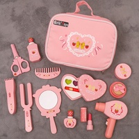 Meilleures ventes : Trousse de jeu en bois de simulation pour enfants, comprenant boîte à cosmétiques et bijoux, coiffeuse de princesse et sac de rangement, idéal pour les cadeaux d'anniversaire