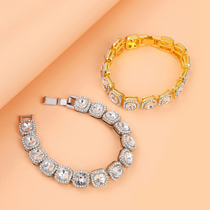 Nouveau produit de la collection Fashion Chain : Bracelet en sucre candi <span class=keywords><strong>carré</strong></span> de 12 mm, même style que Cheng. Collier tendance hip-hop pour hommes et femmes, style rap - Product Image 2