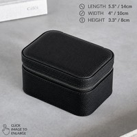 Étui de voyage pour montres personnalisé avec logo, pour 2 montres, en cuir grainé avec fermeture éclair, boîte de rangement et protection pour montres homme, vente en gros usine