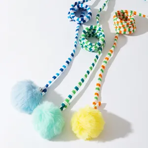 Livraison rapide fabricant de gros corde de coton jouet pour animaux de compagnie nouveautés en peluche froissée balle chat jouets pour chats d'intérieur interactif