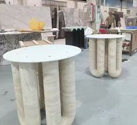 Table basse en bois design nordique moderne HONGSHENG OEM ODM avec structure en acier inoxydable pour salon et maison 1