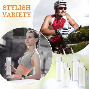 Custom Logo 480ml PET Plastic Reusable Direct Drinking Sports <b>Bottle</b> Screw-On Lid Transparent Square Design for Hiking Travel - Product Image 3