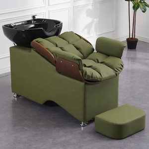 Oferta Especial: Sillón Lavacabezas Moderno Portátil para Salón y Barbería, con Lavabo Cerámico Dorado para Lavado de Cabello en Spa y Barberías - Product Image 4