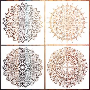 4 pochoirs mandala extra-larges réutilisables, modèles <span class=keywords><strong>de</strong></span> <span class=keywords><strong>peinture</strong></span> à points mandala, <span class=keywords><strong>pochoir</strong></span> <span class=keywords><strong>de</strong></span> <span class=keywords><strong>peinture</strong></span> florale DIY - Product Image 1