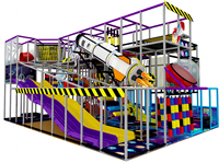 Équipement de parcours d'obstacles Ninja Warrior certifié ASTM, terrain de jeu intérieur pour enfants avec filet d'escalade et échelle en corde