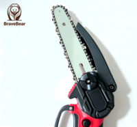 Mini-tronçonneuse électrique portable professionnelle industrielle BraveBear 21V, OEM, pour la découpe du bois, sans fil, à batterie lithium.