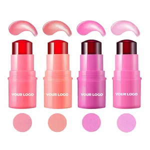 Wholesale Custom Logo Water Jelly Blush Stick Light Tone Lip Jelly Blush Tint Face Blusher Jelly Blush Lip Tint