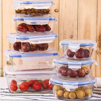 Dikwandige glazen lunchbox van sodakalkglas, voedselbox voor school, hoge kwaliteit, transparant, aangepaste logo's mogelijk