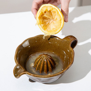 Presse-agrumes manuel créatif en céramique avec poignée, extracteur de jus pour aliments pour bébés, outil pratique pour presser citrons et pamplemousses - Product Image 4