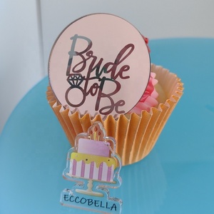 Mini acrylique mariée douche Cupcake Topper gâteau décoration approvisionnement pour les futures mariées - Product Image 2